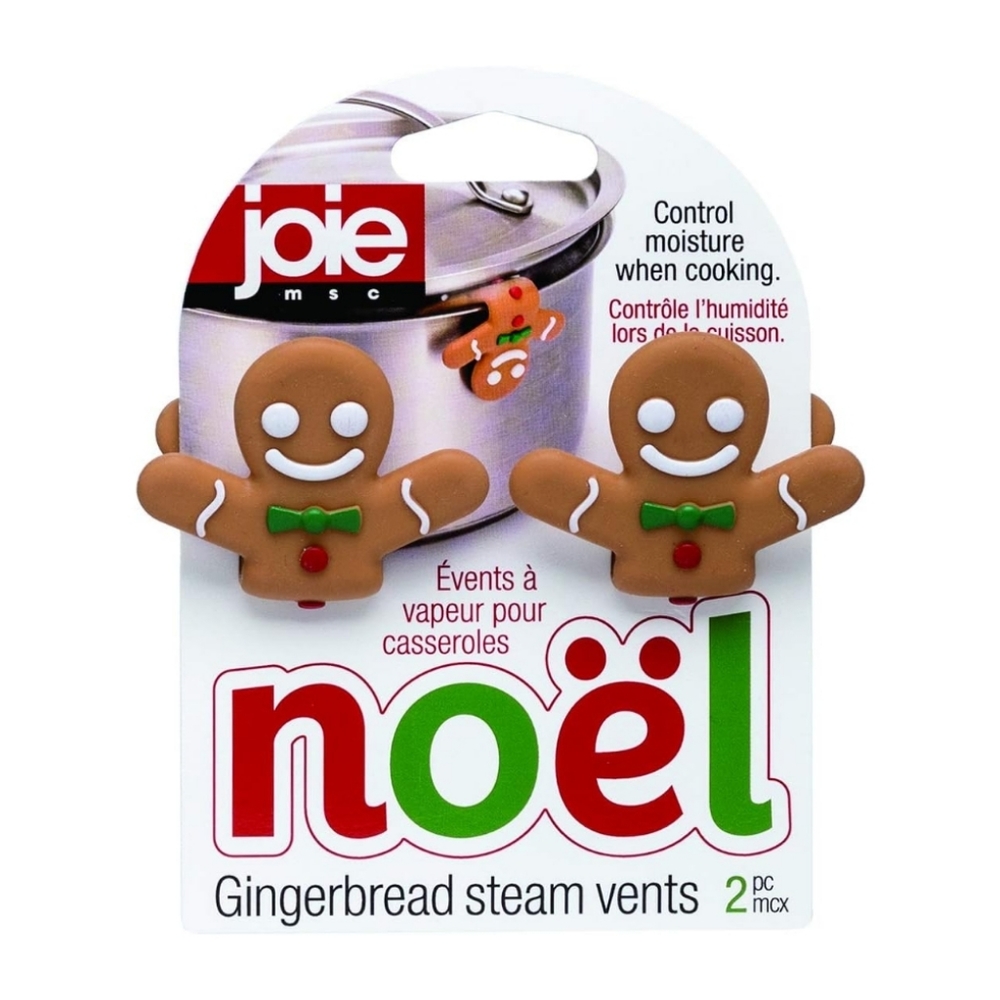 NEW Joie Noel Gingerbread Man Silicone Pot Steam Vents Christmas Kitchen Gadgets